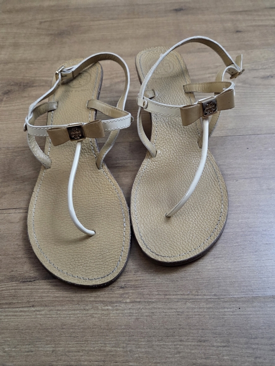 Tory Burch Shoes - Tory Burch Kailey Wedge Thong Bow Logo Sandals